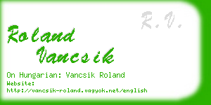 roland vancsik business card